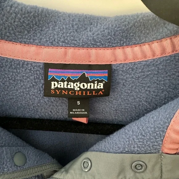 Patagonia Synchilla Light Purple Blue  Snap T Fleece Pullover Small - Picture 2 of 5